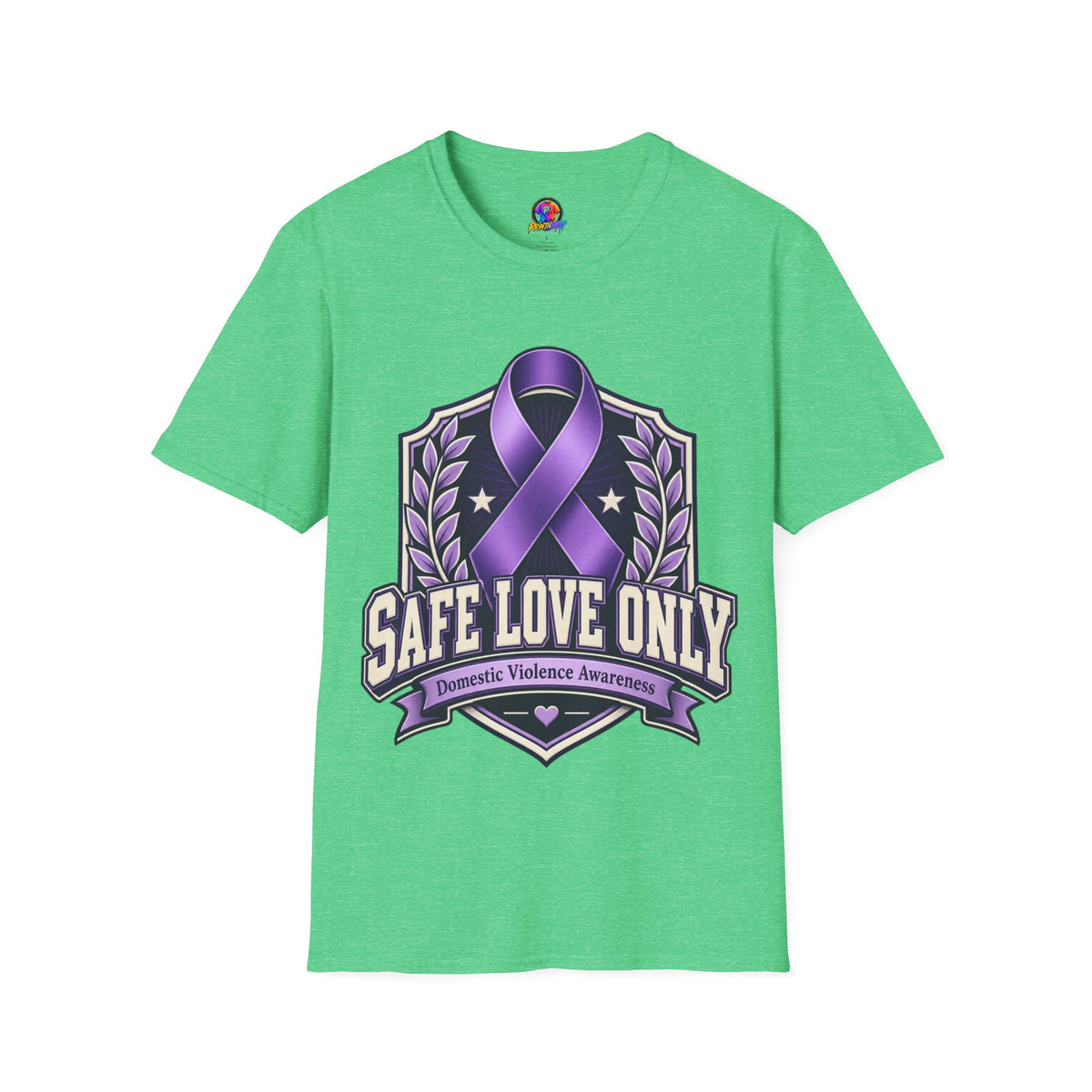Domestic Violence Awareness T-Shirt — "Safe Love Only" Purple Ribbon Tee