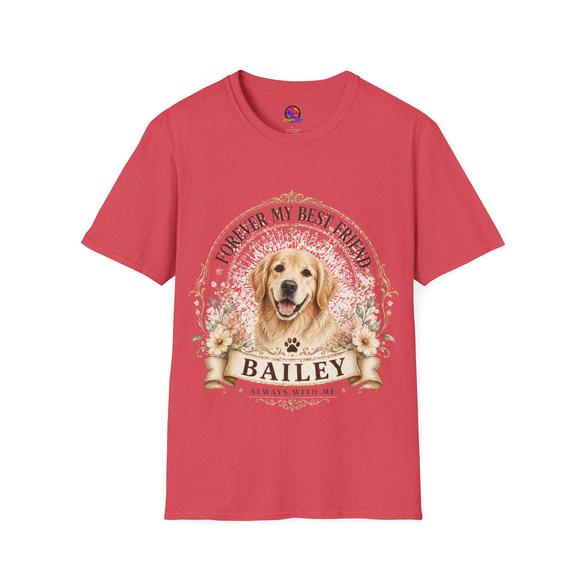 Forever My Best Friend Dog T-Shirt — Personalized Pet Name Golden Retriever Tee
