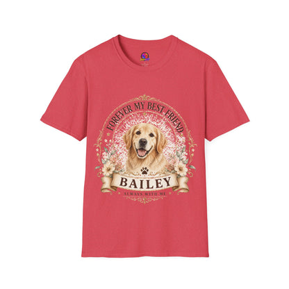 Forever My Best Friend Dog T-Shirt — Personalized Pet Name Golden Retriever Tee