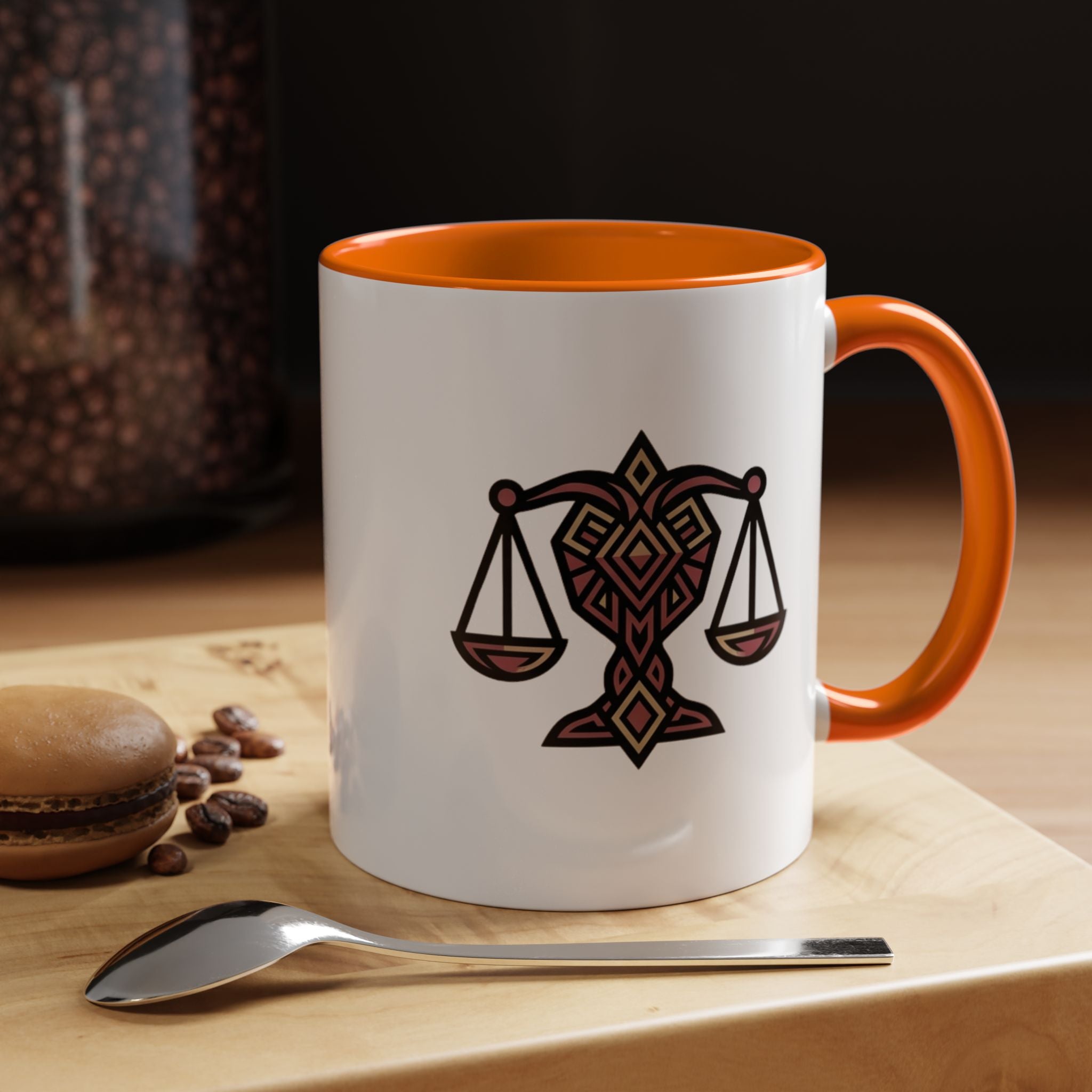 Libra Scales Accent Coffee Mug — Zodiac Balance Ceramic Mug
