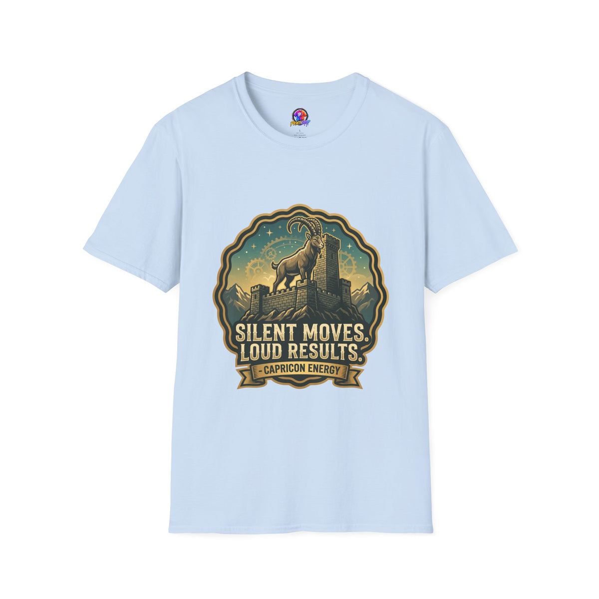 Silent Moves, Loud Results Goat Graphic Tee — Motivational Mountain Goat Shirt