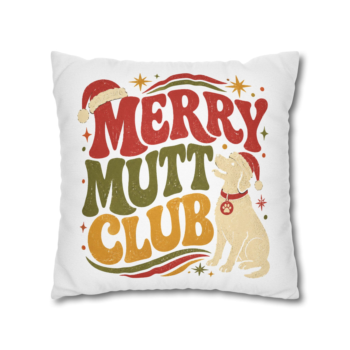 Merry Mutt Club Christmas Pillowcase Modern Day Christmas