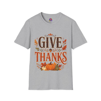 Give Thanks T-Shirt — Autumn Thanksgiving Graphic Tee