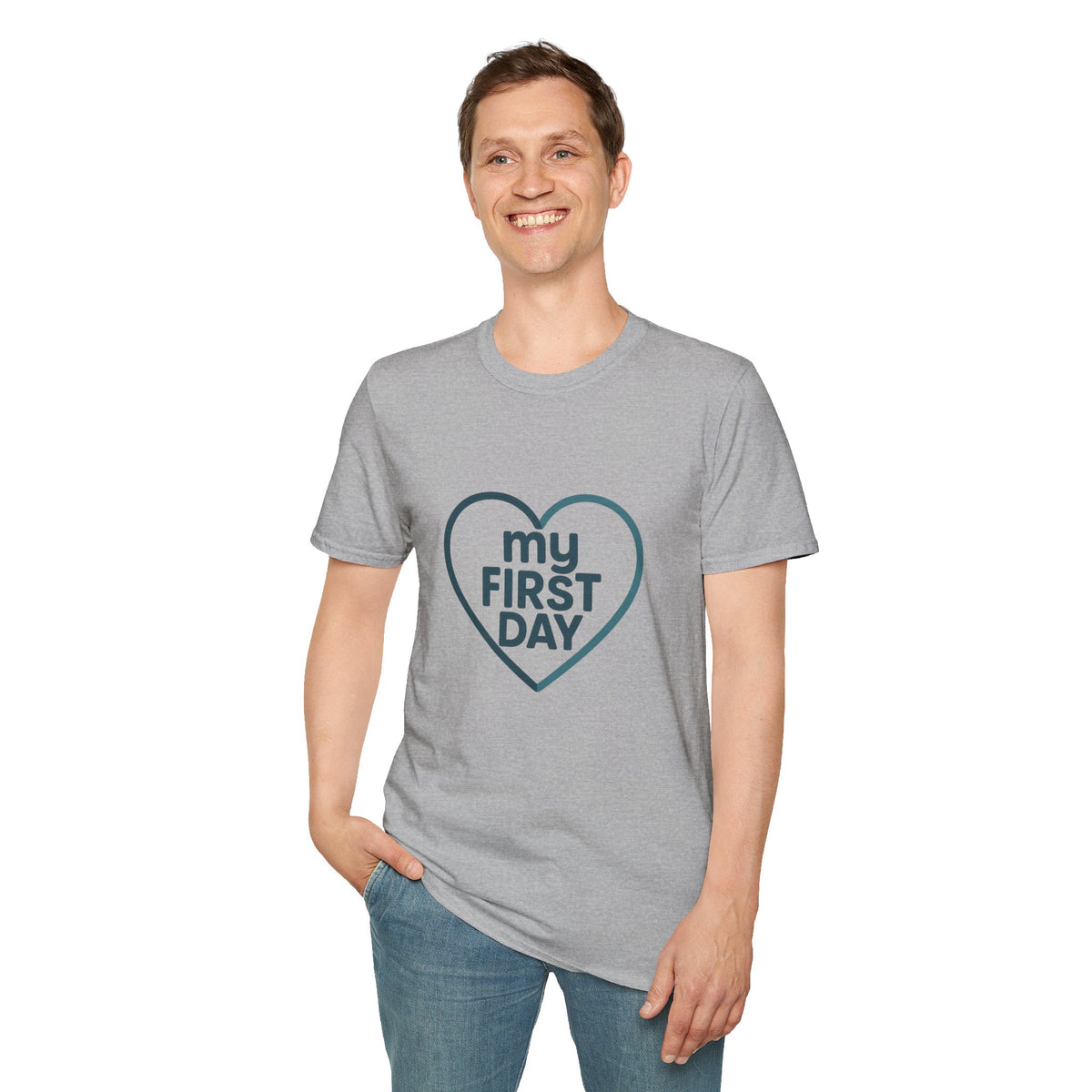 T-Shirt — Minimal Heart 'my first day' Graphic Tee, New Mom Gift - Trending Now - August 2026