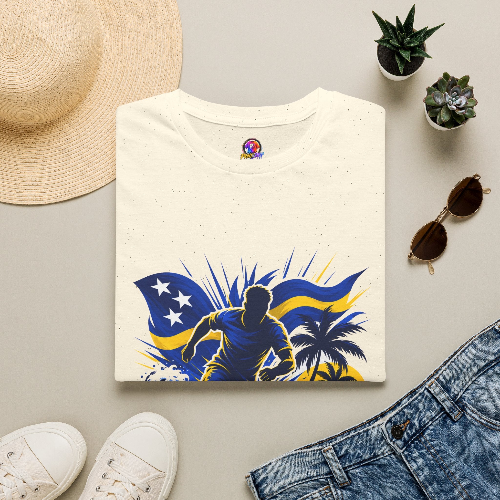 Curacao Island Victory T-Shirt — Tropical Surf Soccer Graphic Tee