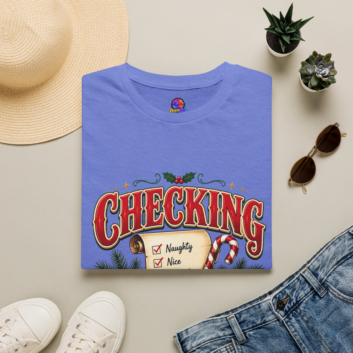 Checking It Twice Christmas T-Shirt — Naughty or Nice Holiday Tee