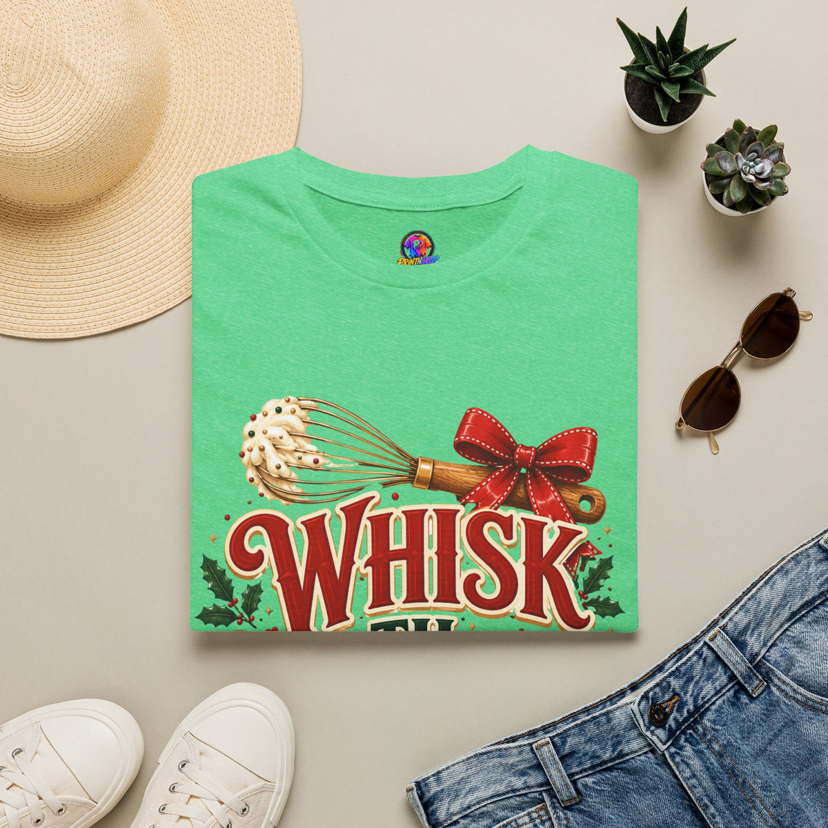 Christmas Baking T-Shirt — "Whisk 'Til Merry" Holiday Tee