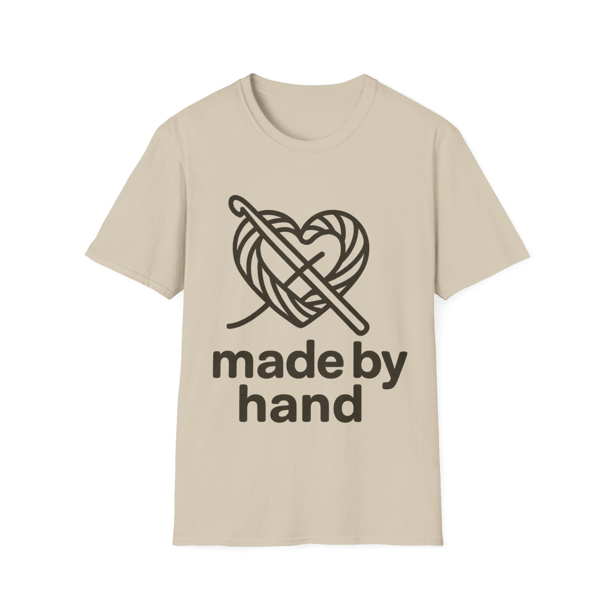 "Made By Hand" Minimalist Maker Tee | Crochet Knitting Crafter T-Shirt - Trending Now - September 2026