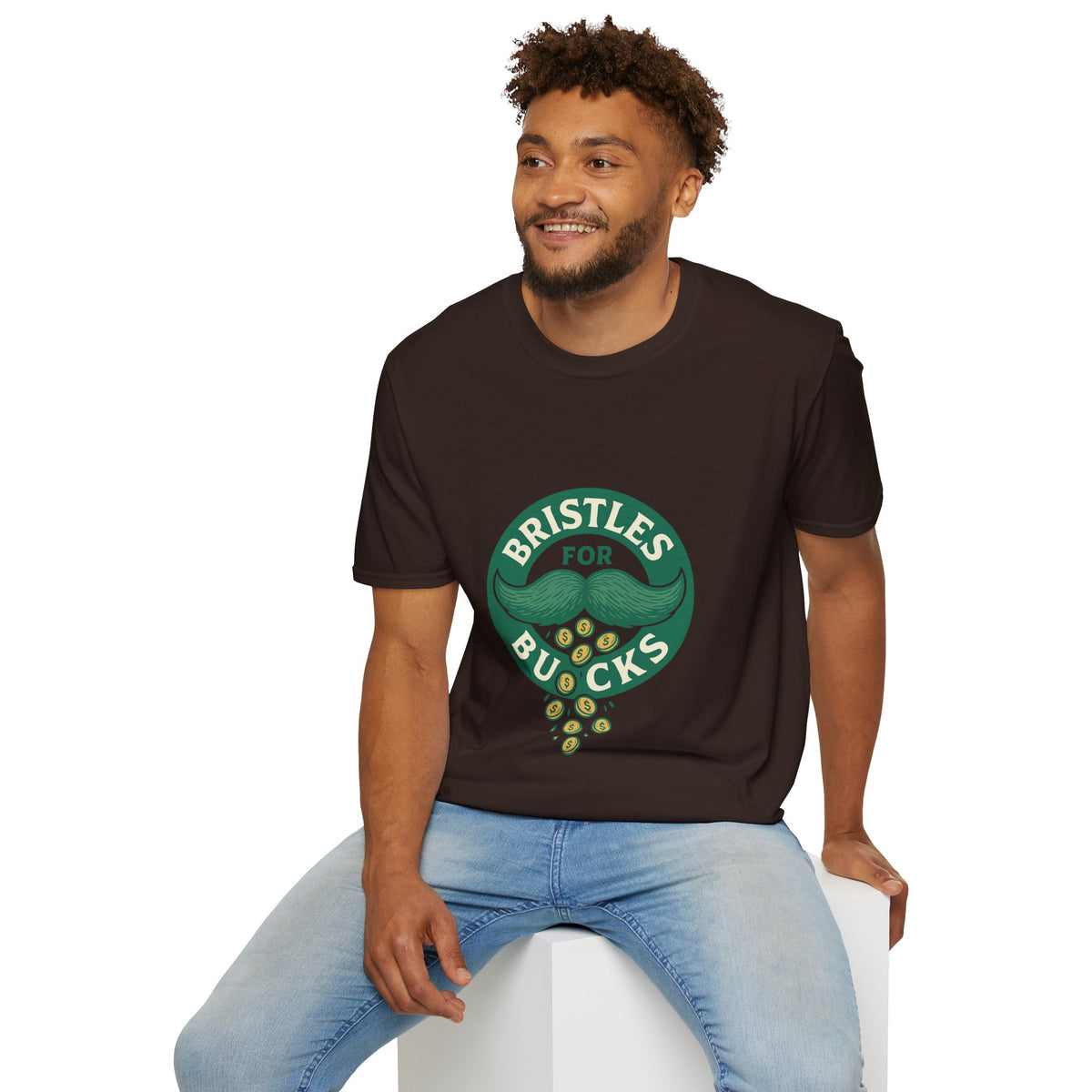 Bristles for Bucks T‑Shirt — Vintage Green Charity Donation Logo Tee - Trending Now - October 2026
