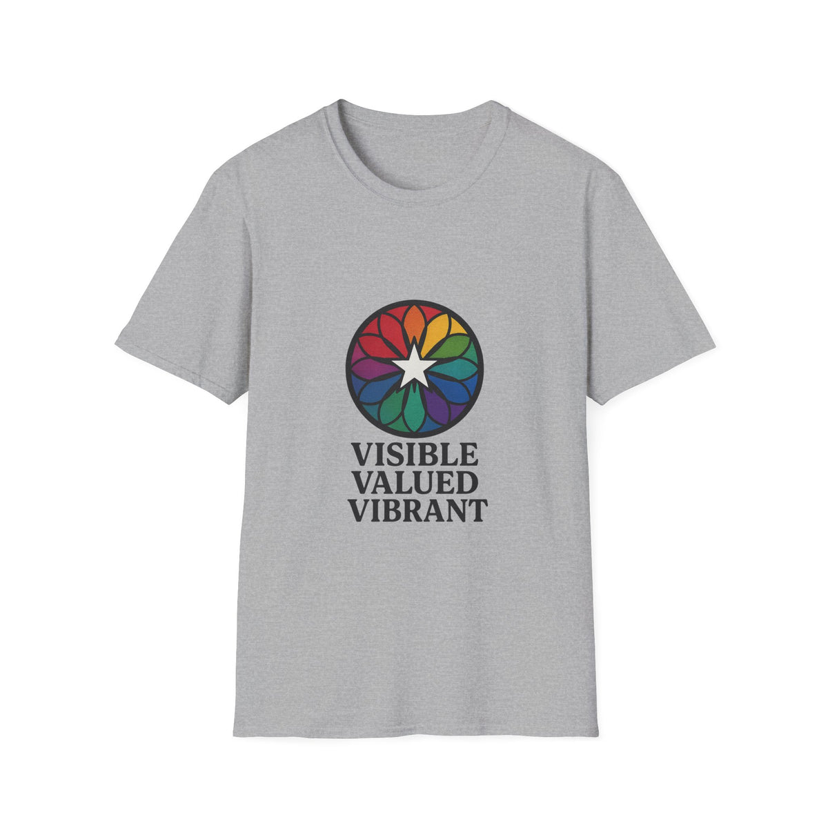 Visible Valued Vibrant T-Shirt — Rainbow Mandala Inclusivity Tee - Trending Now - October 2026
