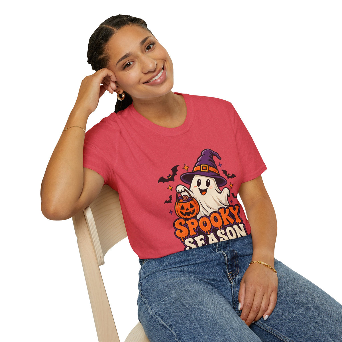Spooky Season T-Shirt — Cute Ghost Halloween Tee ("Spooky Season Social Club")