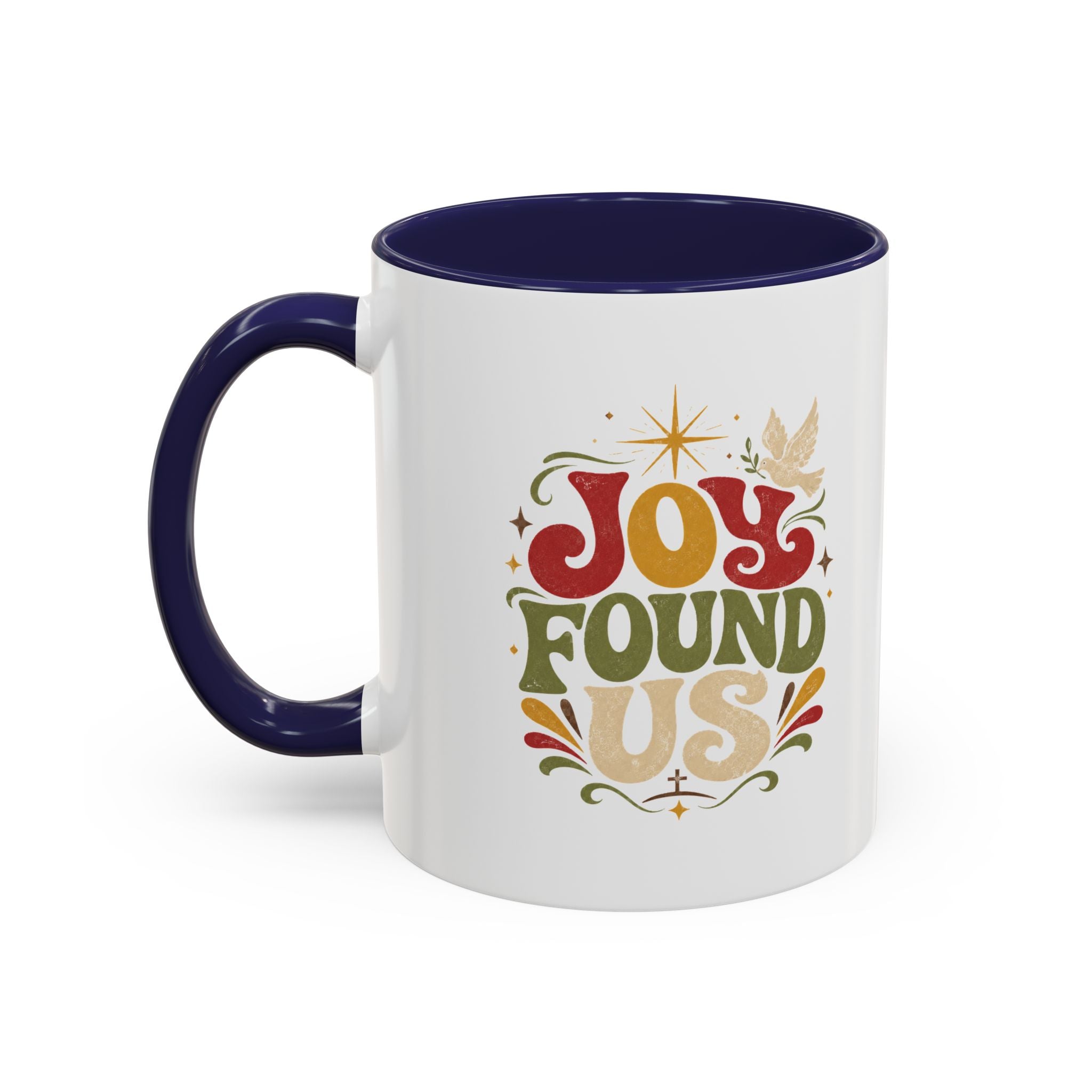 Christmas Joy Found Us Mug — Retro Holiday Coffee Cup