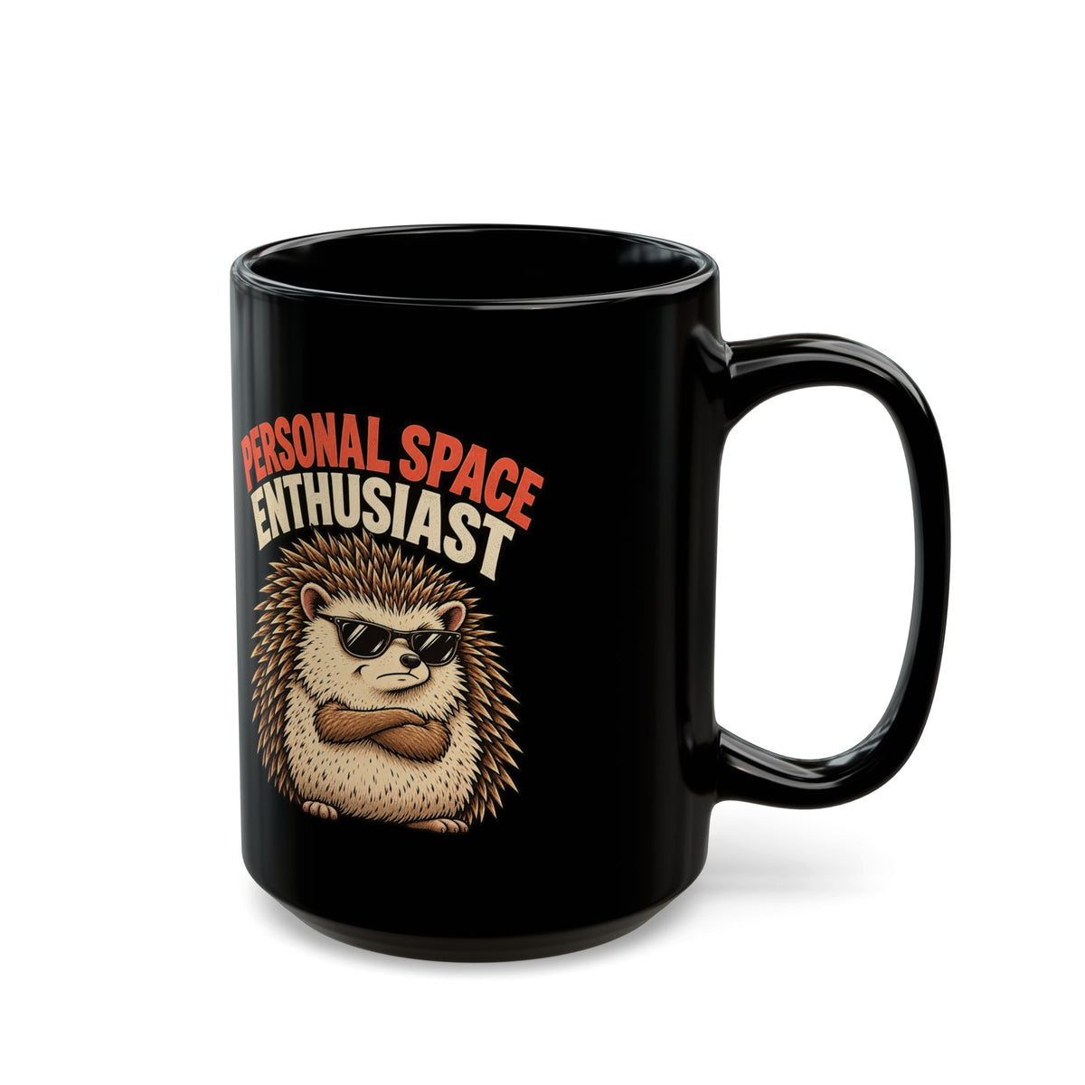 Funny Personal Space Enthusiast Coffee Mug — Black Ceramic 11oz/15oz