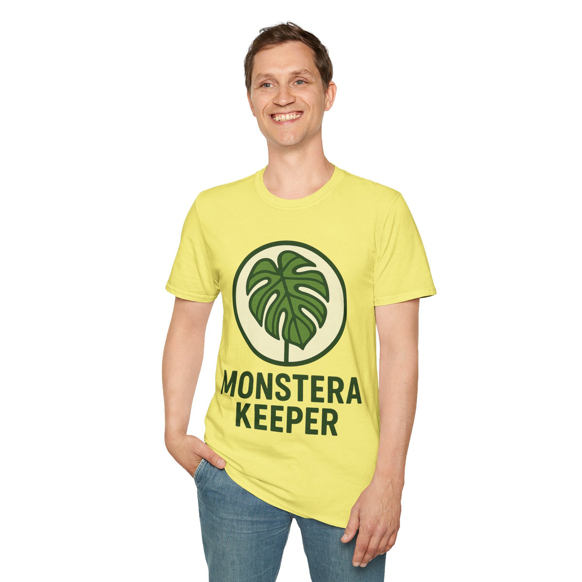 "Monstera Keeper" Retro Tropical Leaf Tee - Aesthetic Houseplant Plant Parent White T-Shirt - Trending Now - September 2026
