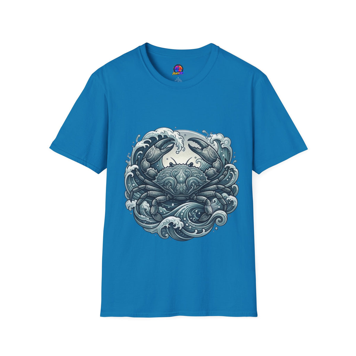 Crab and Waves Graphic T-Shirt — Coastal Oceanic Nautical Tee