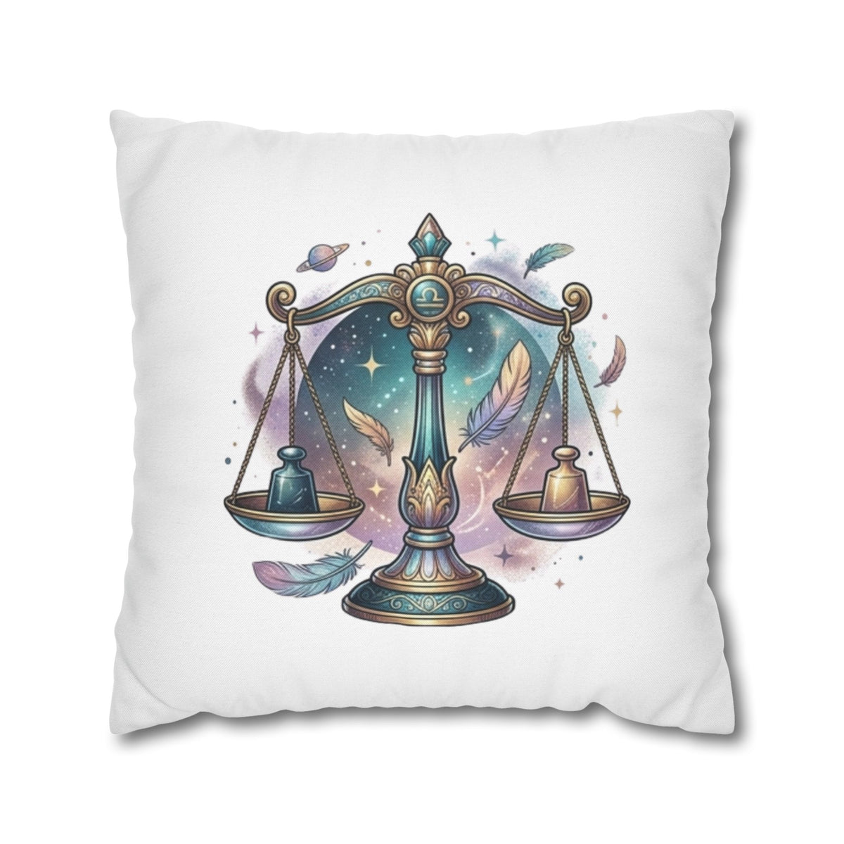 Libra Zodiac Pillowcase — Celestial Scales Decorative Throw Pillow