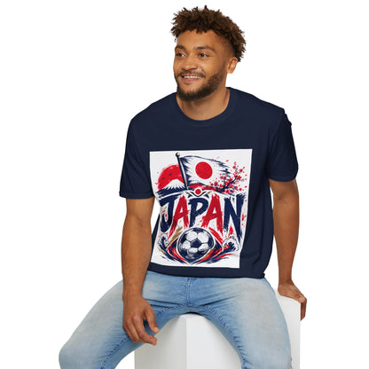 Japan Soccer T-Shirt — Japanese Flag & Cherry Blossom Football Graphic