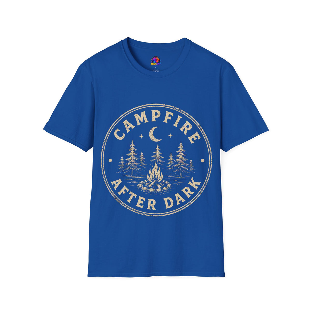 Campfire After Dark T-Shirt — Vintage Moon & Pines Camping Tee