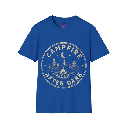 Campfire After Dark T-Shirt — Vintage Moon & Pines Camping Tee