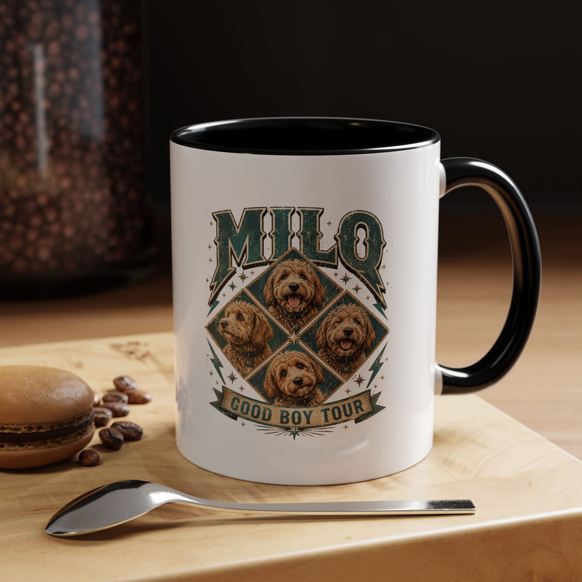 Milo Bailey Dog Dad Mom Good Boy Tour Accent Coffee Mug – Milo Dog Portraits