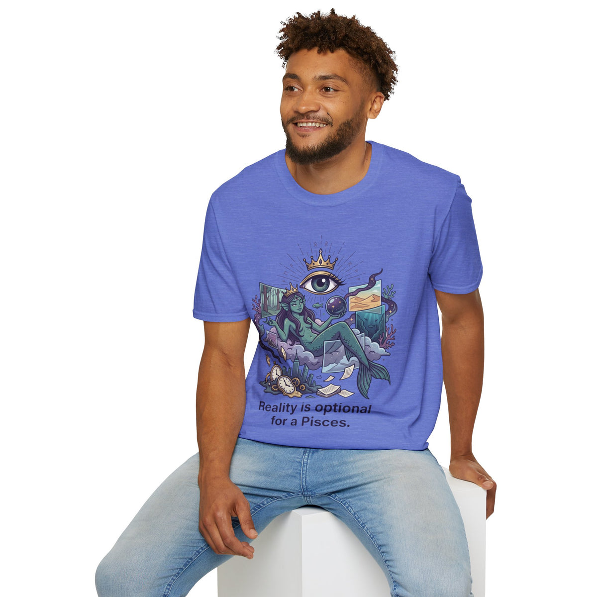 Pisces Mystic Tee — "Reality is optional for a Pisces" Astrological Graphic T-Shirt