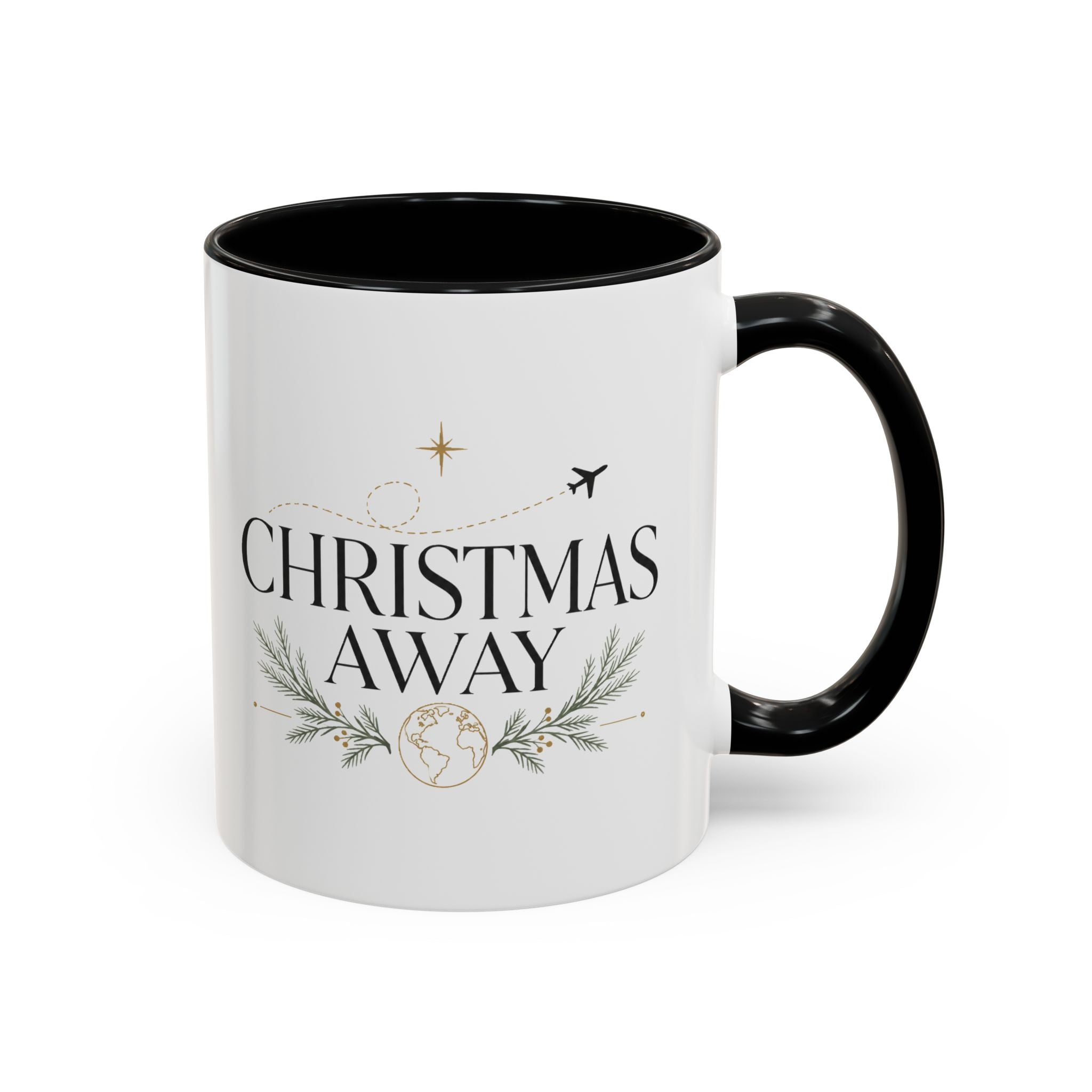 Christmas Away Accent Coffee Mug — Holiday Travel Coffee Cup