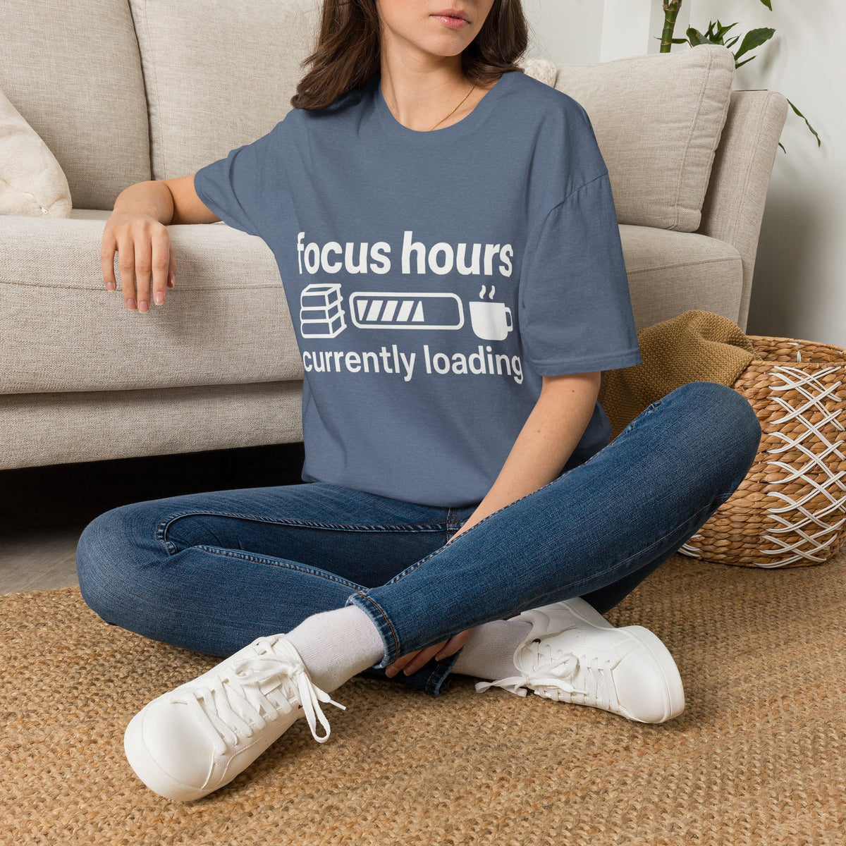 Focus Hours T-Shirt — "Focus Hours Currently Loading" Graphic Tee for Productivity & Remote Work - Trending Now - August 2026 Trends - Everyday T-Shirt