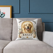 Forever My Best Friend Personalized Dog Milo Bailey Dog Dad Mom Pillow — Custom Pet Name Golden Retriever Cushion