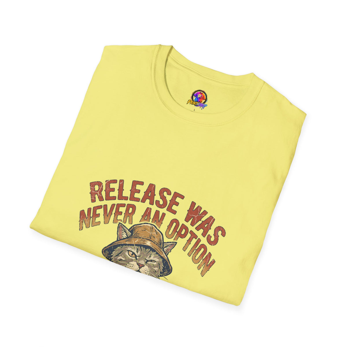 Funny And Witty Fishing Cat T-Shirt – "Release Was Never An Option" Vintage Angler Tee