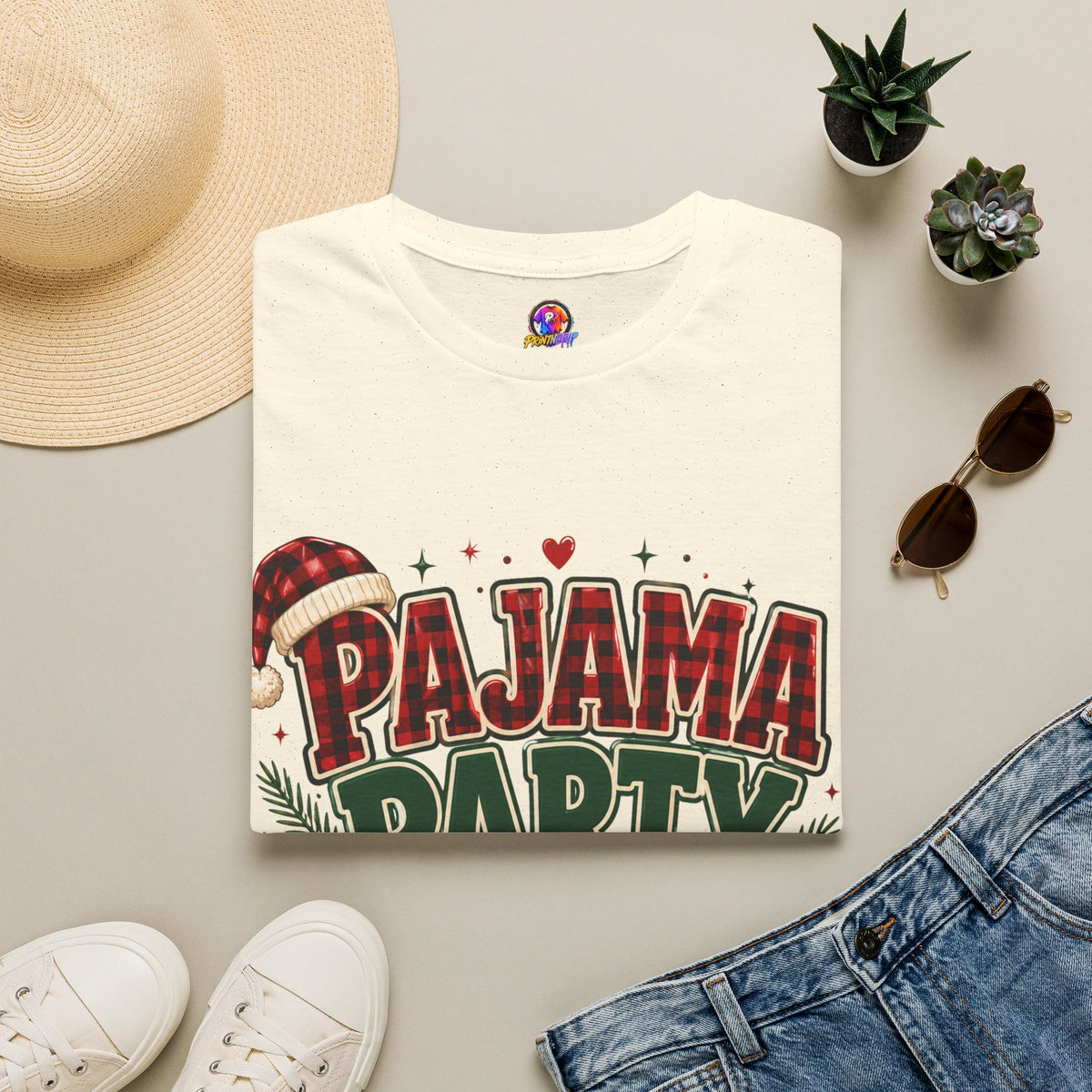 Pajama Party Crew T‑Shirt — Festive Christmas Lounge Tee