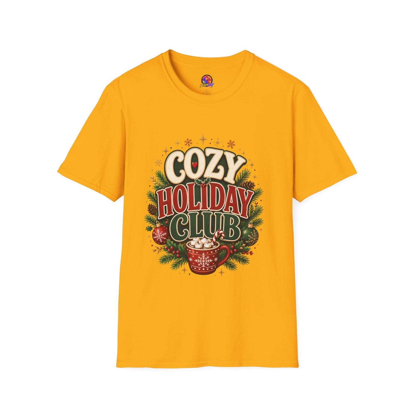 Cozy Holiday Club T-Shirt — Festive Christmas Cozy Cocoa Graphic Tee