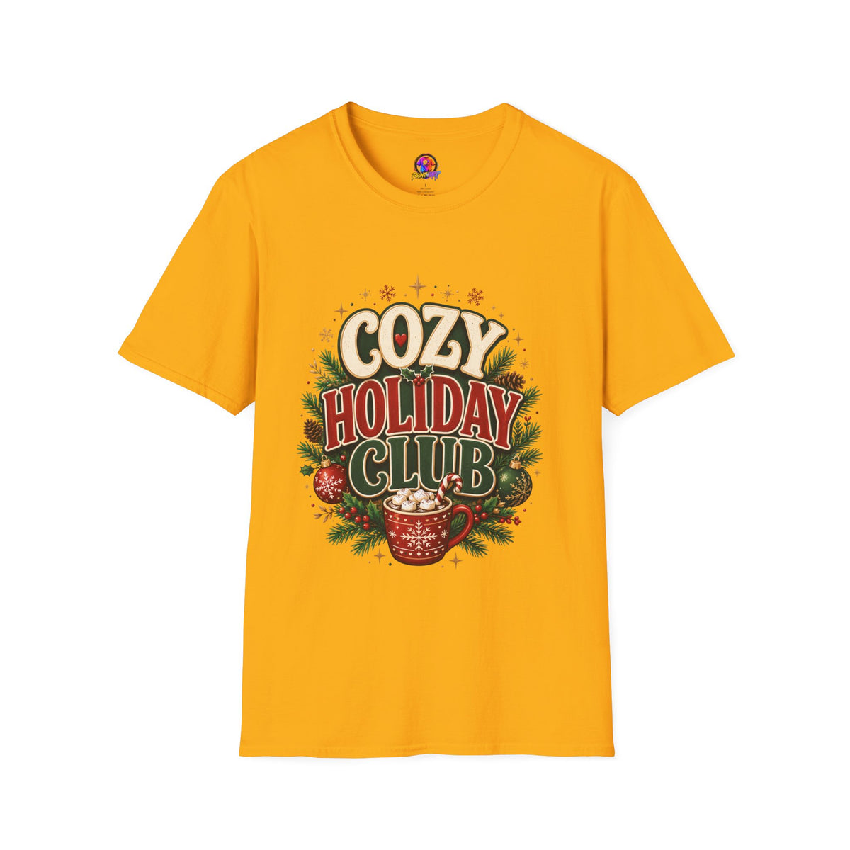 Cozy Holiday Club T-Shirt — Festive Christmas Cozy Cocoa Graphic Tee