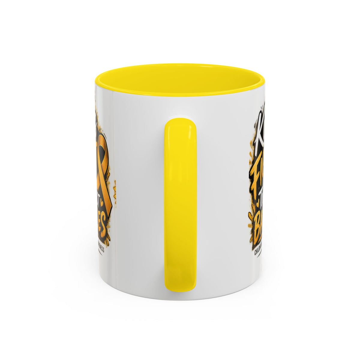 Kids Fight The Toughest Battles Accent Coffee Mug — Childhood Cancer Awareness 11/15oz