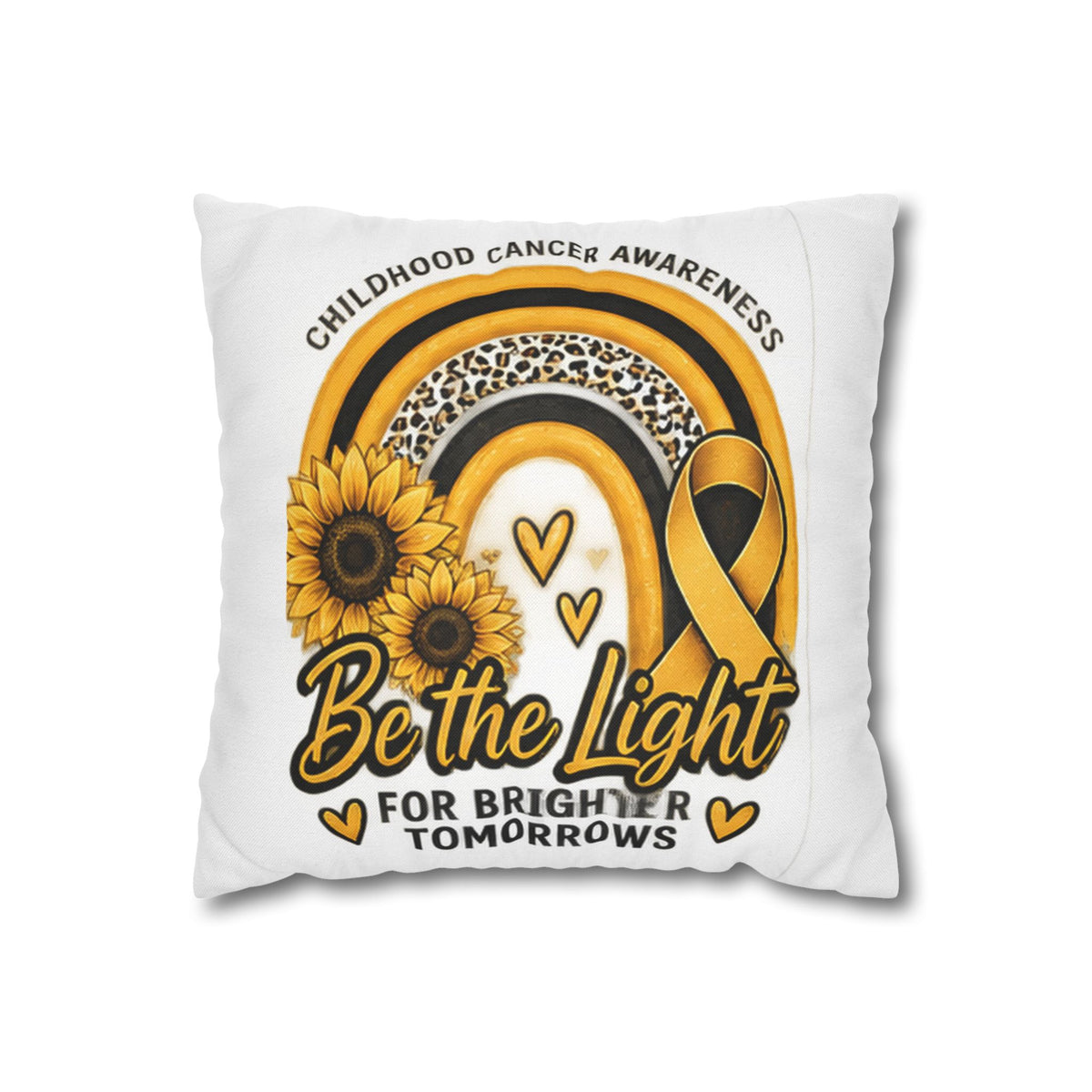 Childhood Cancer Awareness Pillowcase — "Be the Light for Brighter Tomorrows"