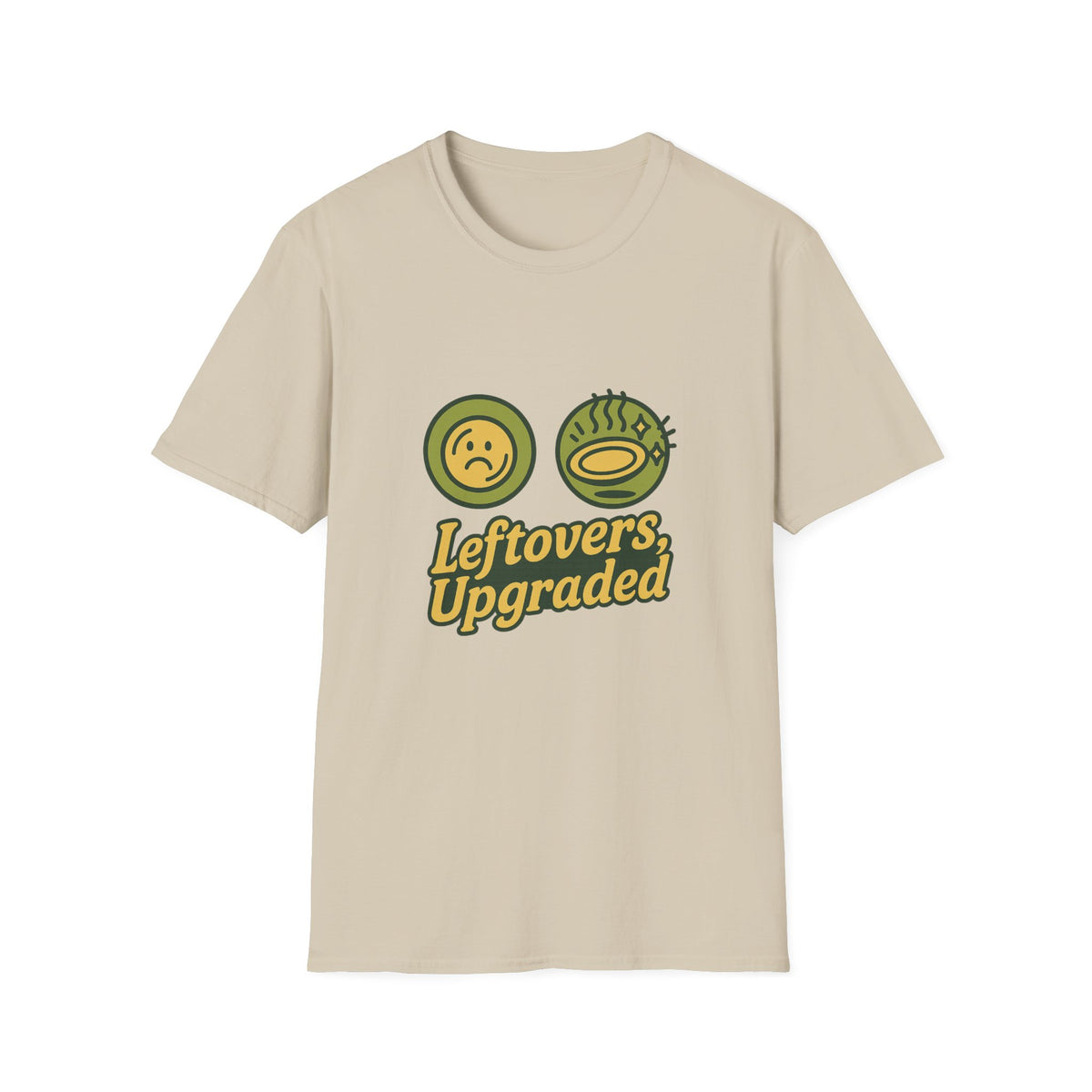Leftovers Upgraded T-Shirt — Funny Foodie Tee with Soup & Smiley Icons - Trending Now - September 2026