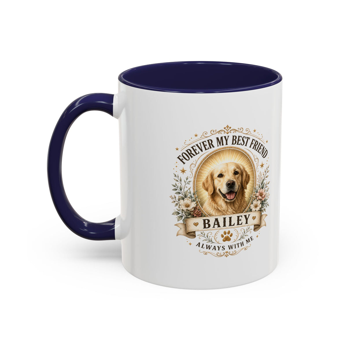 Milo Bailey Dog Dad Mom Personalized Dog Photo Coffee Mug — "Forever My Best Friend" Memorial Mug