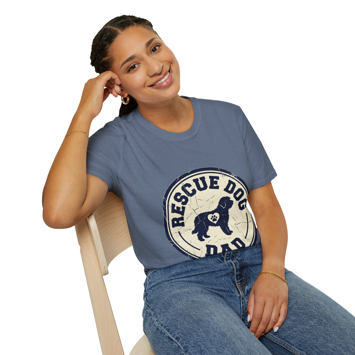 Rescue Dog Dad T-Shirt – Vintage Shelter Pup Support Tee