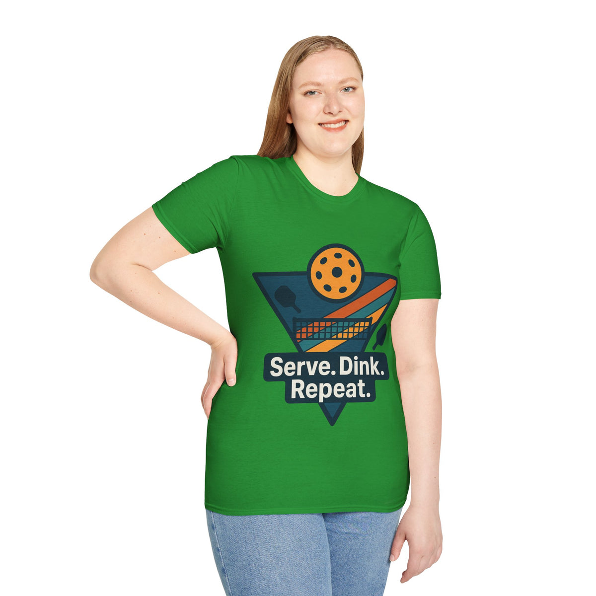 Pickleball T-Shirt — Retro Paddle & Ball Design with “Serve. Dink. Repeat.” Slogan - Trending Now - August 2026
