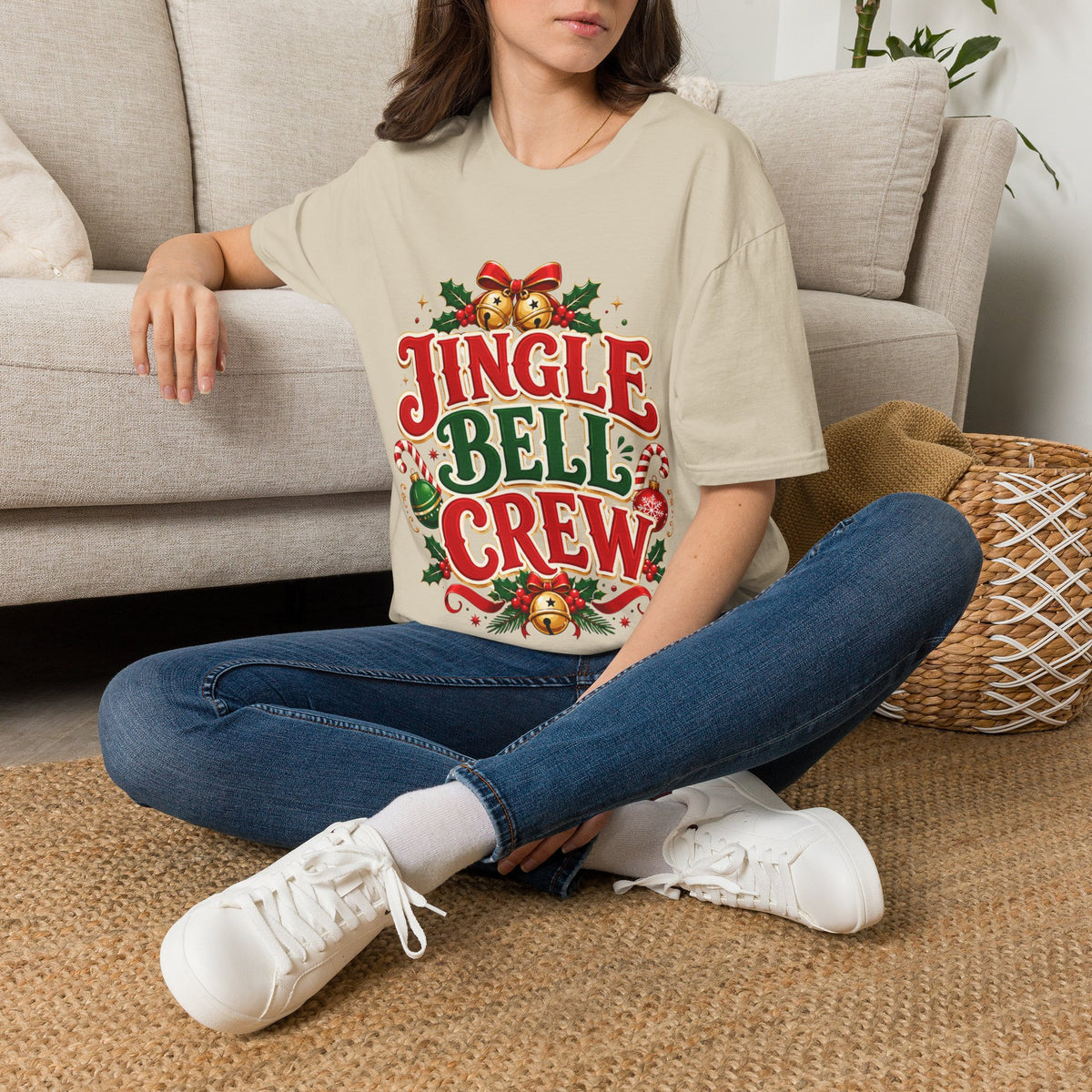 Jingle Bell Crew T-Shirt — Festive Christmas Holiday Tee