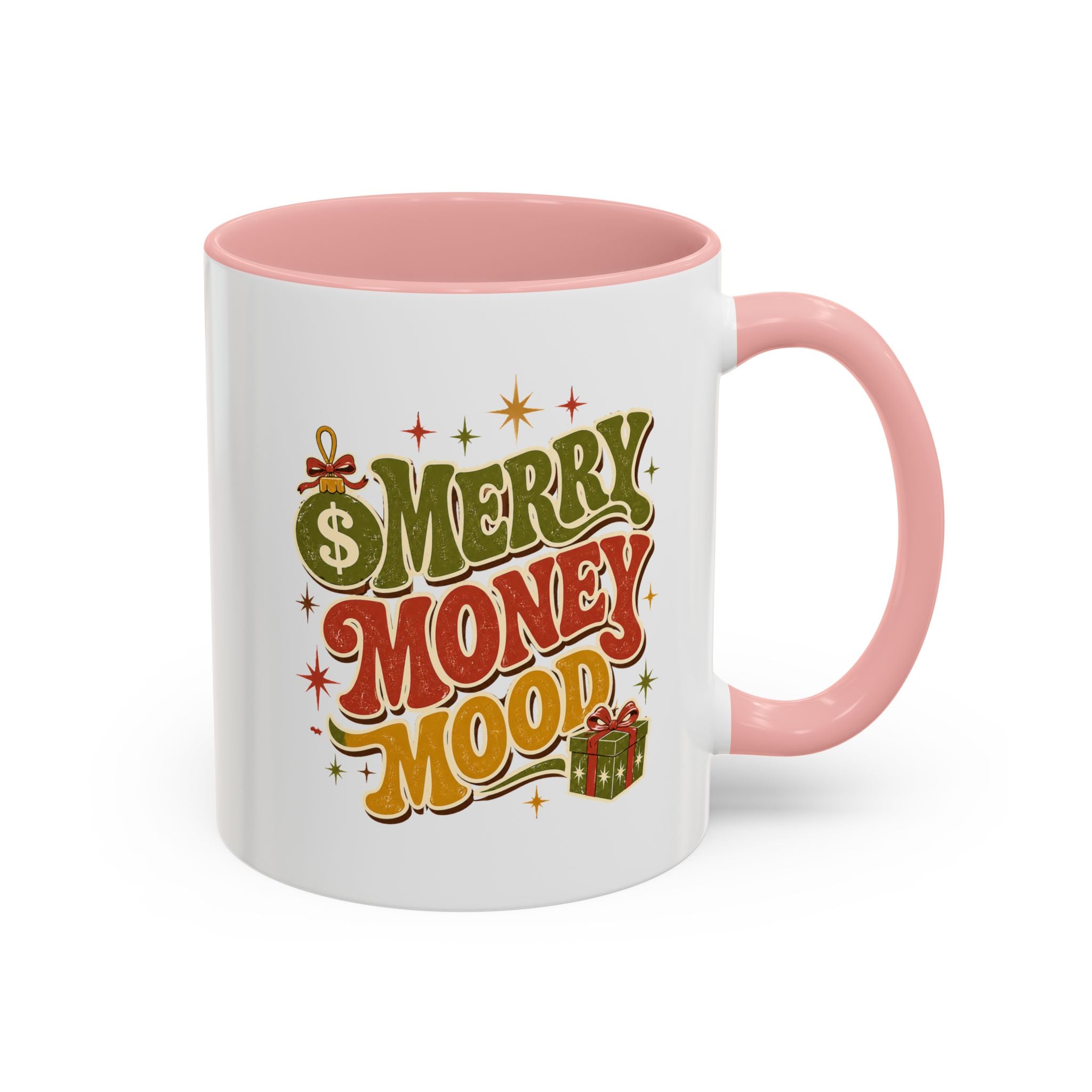 Modern Day Christmas Merry Money Mood Coffee Mug – Holiday Retro Gift Mug