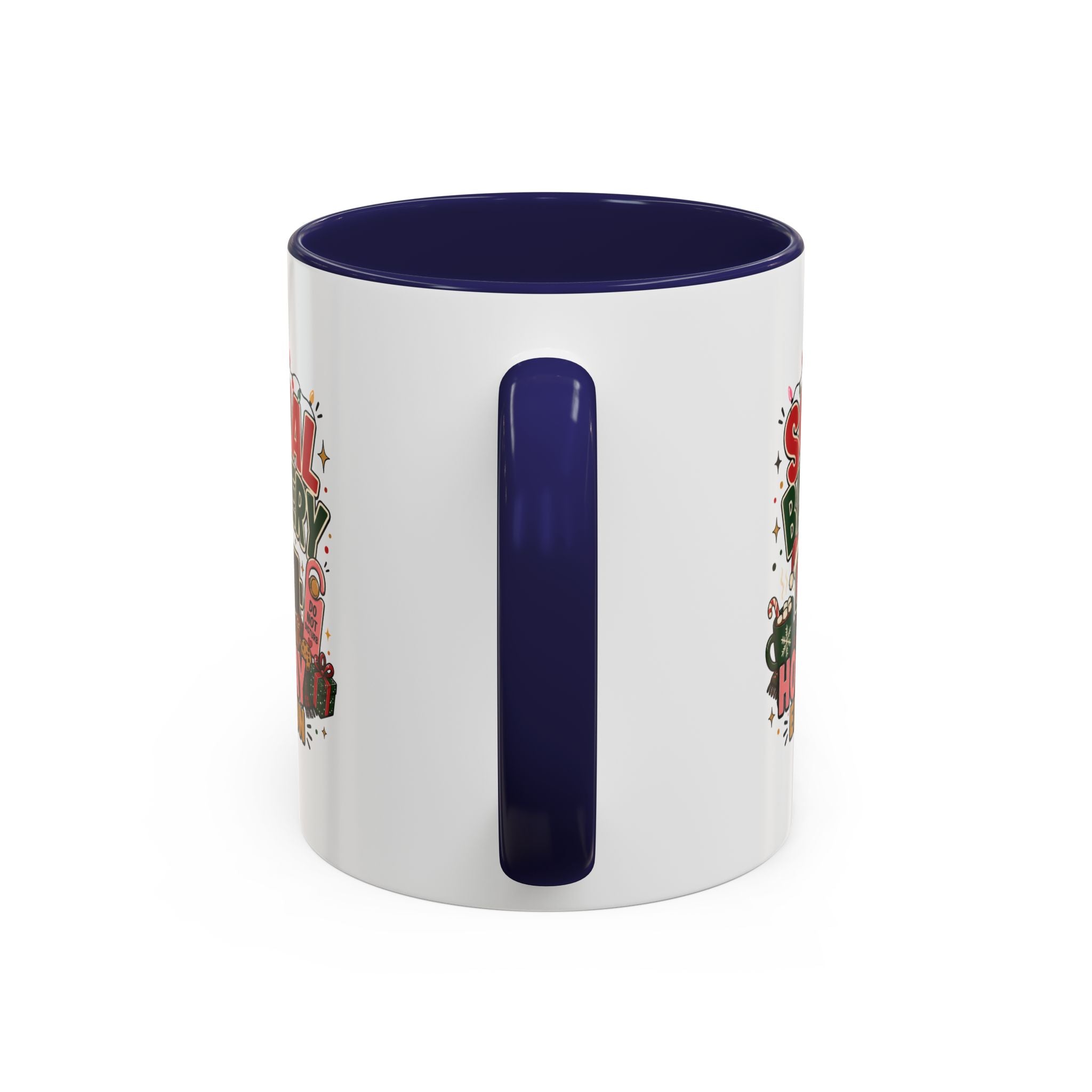 Modern Day Christmas Holiday Coffee Mug - "Social Battery: Holiday Edition" Accent Mug