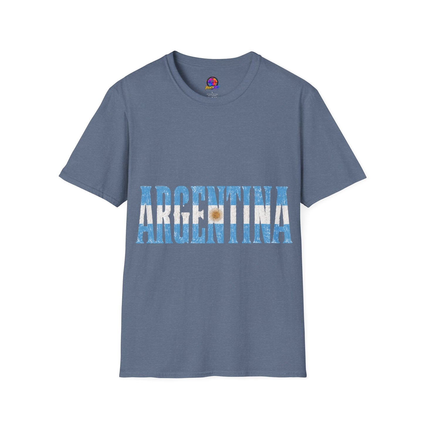 Argentina Beach Vibes T-Shirt — Distressed Blue "ARGENTINA" Graphic