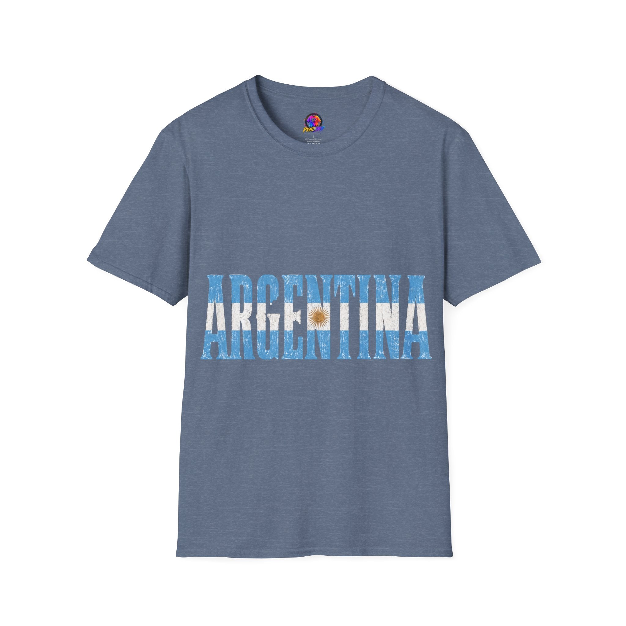 Argentina Beach Vibes T-Shirt — Distressed Blue "ARGENTINA" Graphic
