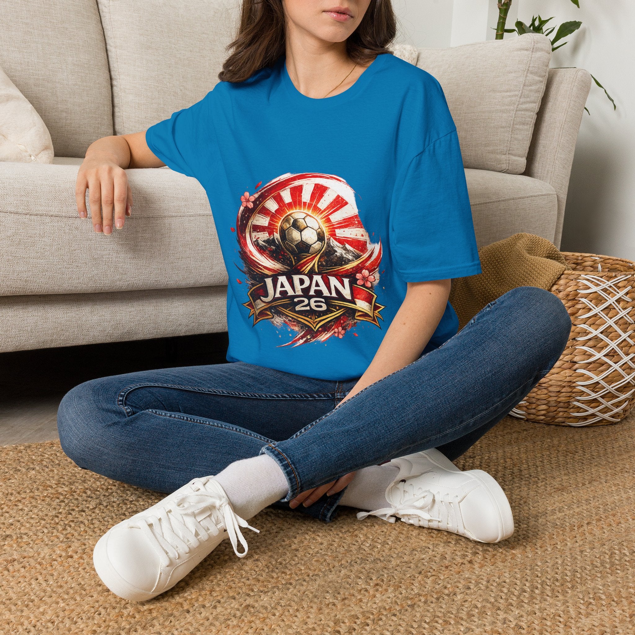 Japan Soccer T‑Shirt — Rising Sun Football Graphic