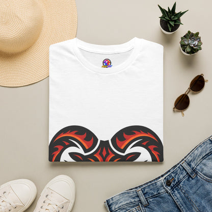 Ram Head Graphic T-Shirt — Tribal Flame Aries Design