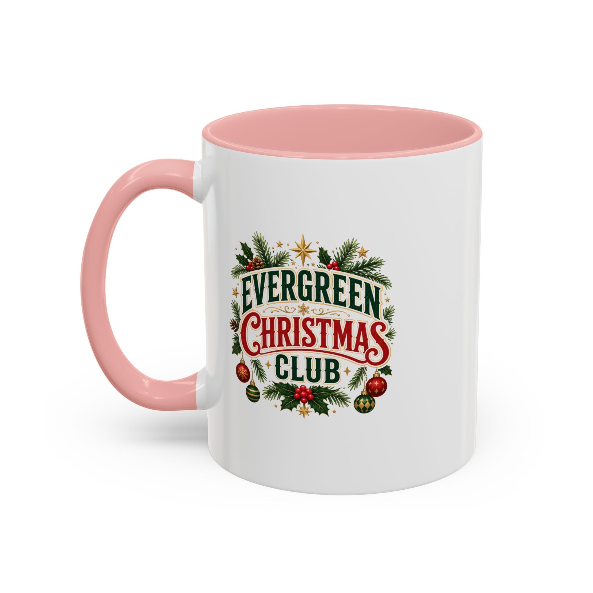 Evergreen Christmas Club Accent Coffee Mug – Festive Holiday Tea & Coffee Cup