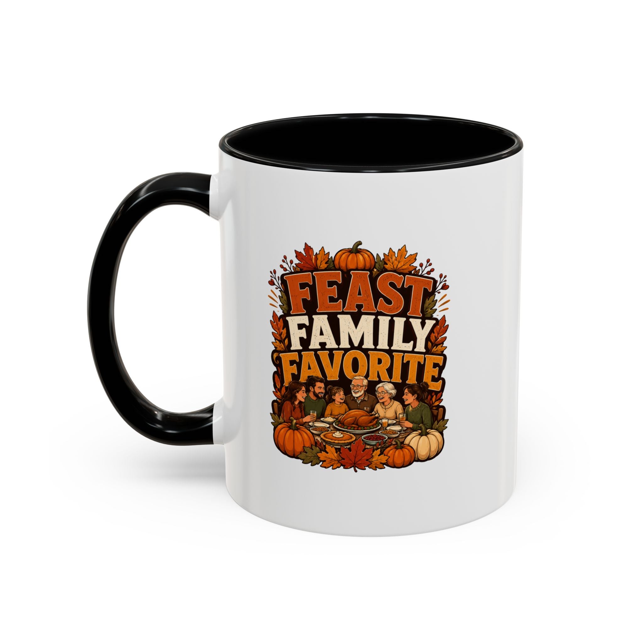 Thanksgiving Mug Feast Family Favorite Coffee Mug — Thanksgiving Pumpkin Autumn Design