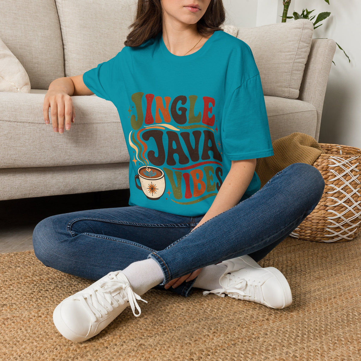 Retro "Jingle Java Vibes" T-Shirt