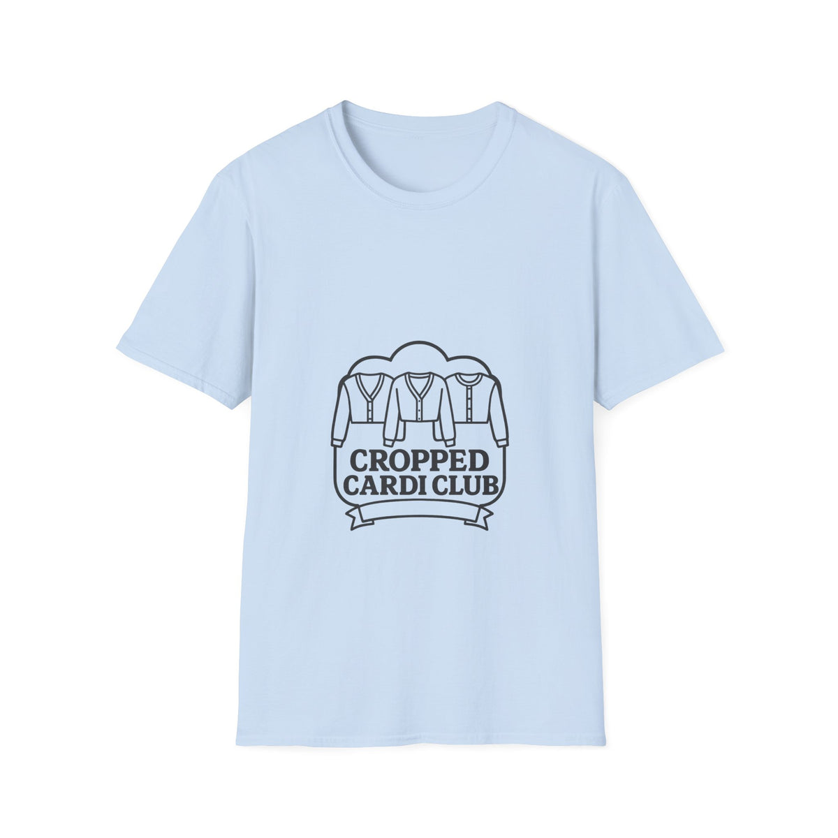 Cropped Cardi Club Trendy Knitwear Lover Graphic Tee - Trending Now - October 2026