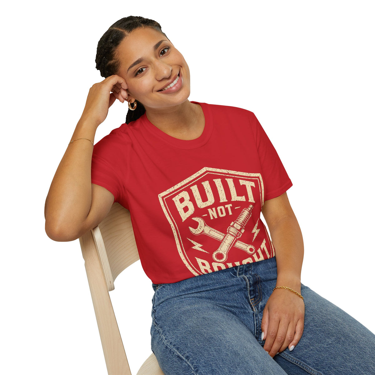 Built Not Bought T-Shirt — Vintage Mechanic Auto Repair Tee